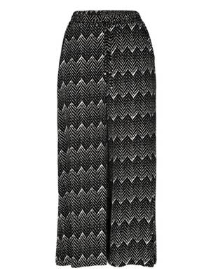 Culotte Bänder grafisch Comfort Fit Kunstfaser Stoffhosen 2