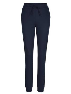 Joggpant Bänder uni Comfort Fit Kunstfaser Stoffhosen
