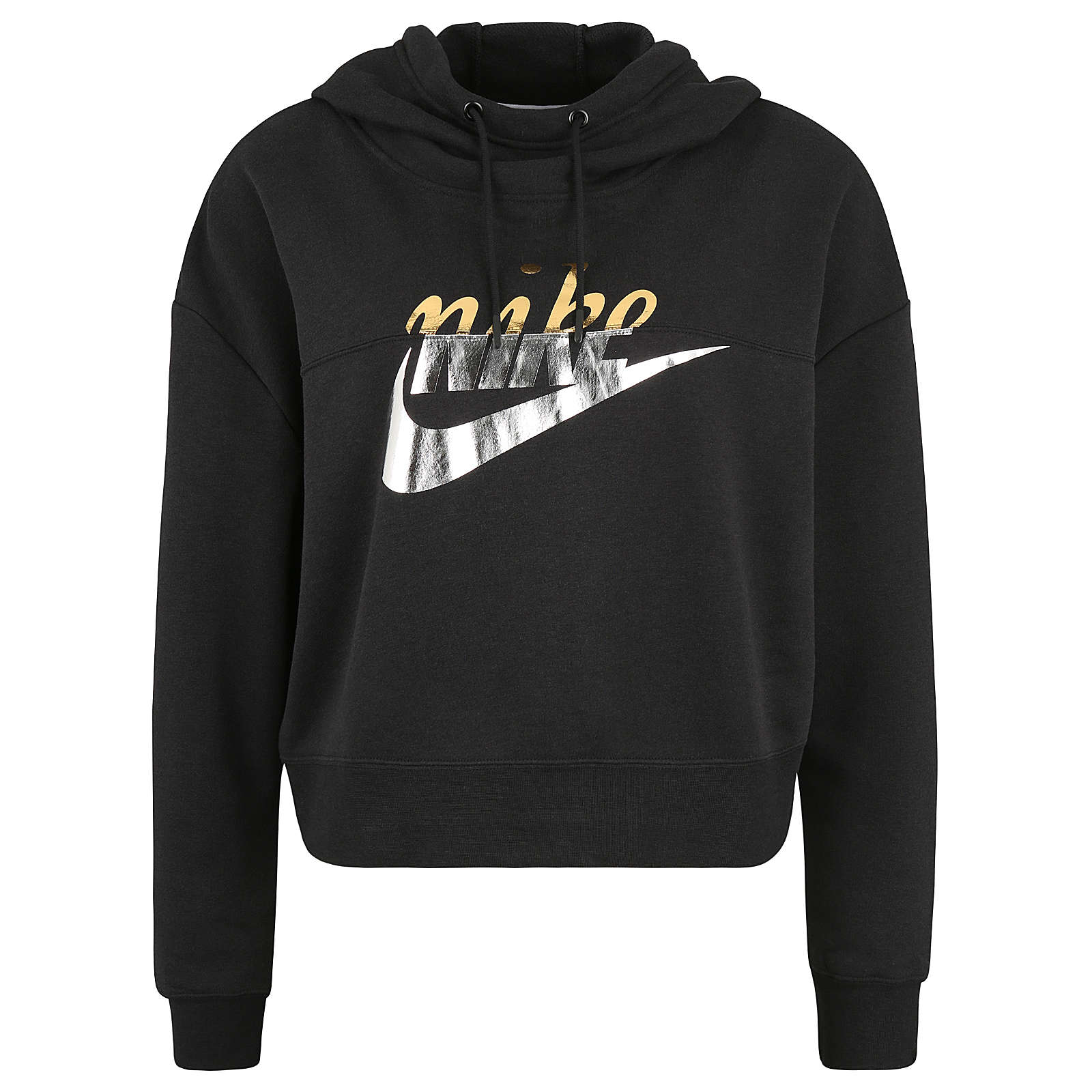 Nike Sportswear Rally Metallic Kapuzenpullover Damen schwarz Damen Gr. 36 Nike Sportswear Rally Metallic Kapuzenpullover Damen schwarz Damen Gr. 36