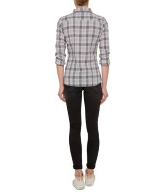 SOCCX Stretch-Bluse Karomuster Langarmblusen 2