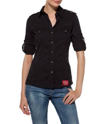 SOCCX Bluse im Cargo-Stil Langarmblusen 2