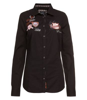 SOCCX Bluse mit Artwork Langarmblusen