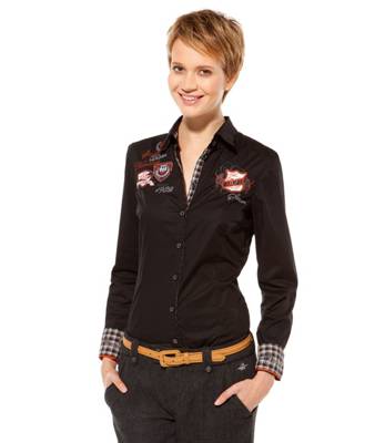 SOCCX Bluse mit Artwork Langarmblusen 2