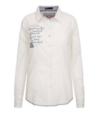 SOCCX Bluse mit All Over Print Langarmblusen