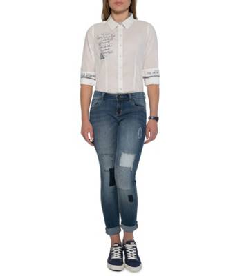 SOCCX Bluse mit All Over Print Langarmblusen 2