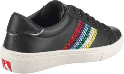 black skechers with rainbow laces