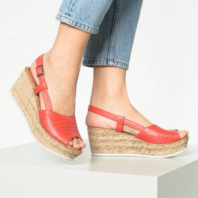 Leder Keilsandaletten 2