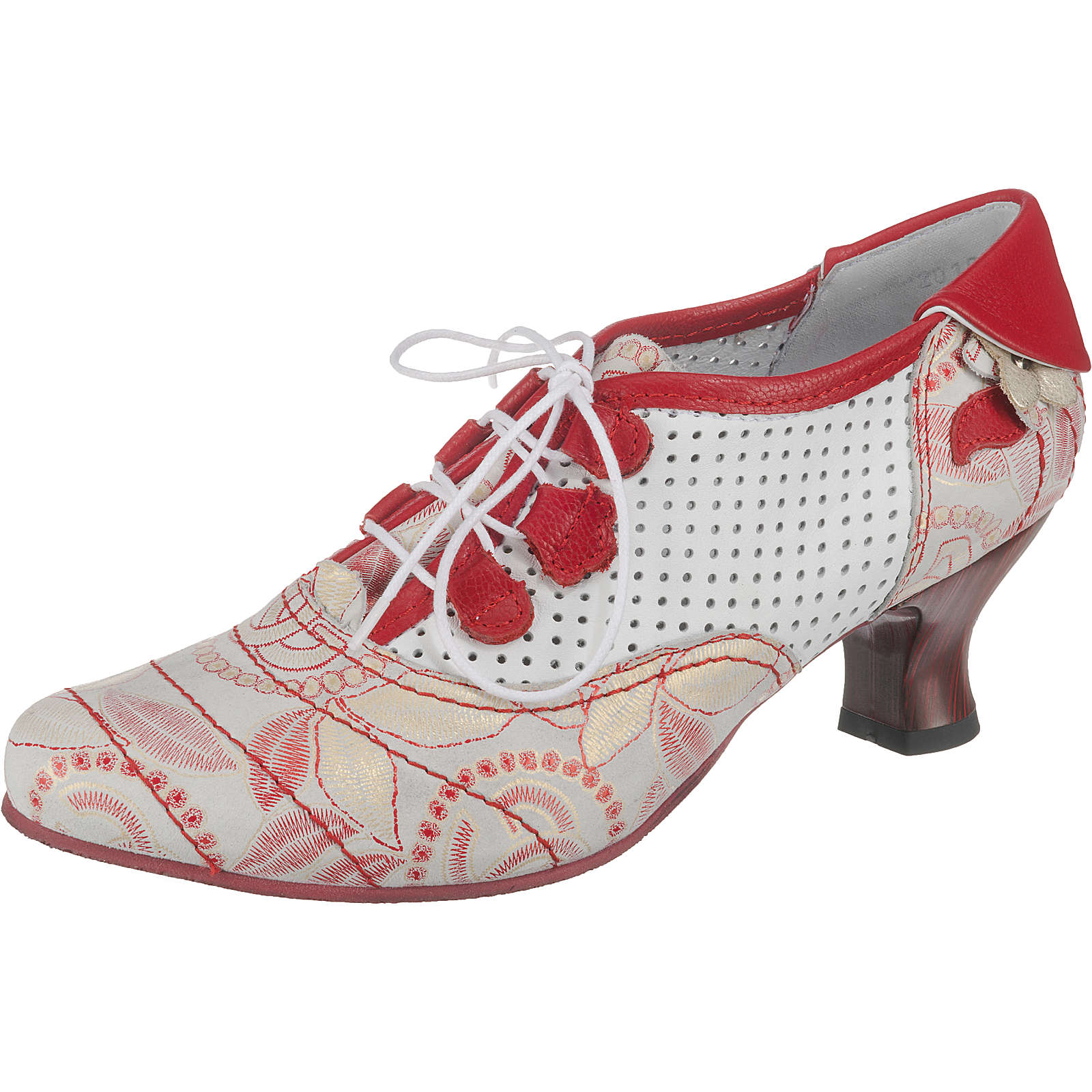 SIMEN Schnürpumps rot/weiß Damen Gr. 40 SIMEN Schnürpumps rot/weiß Damen Gr. 40