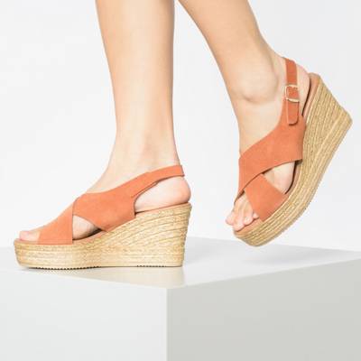 Leder Keilsandaletten 2