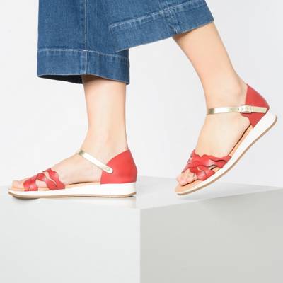 Leder Keilsandaletten 2