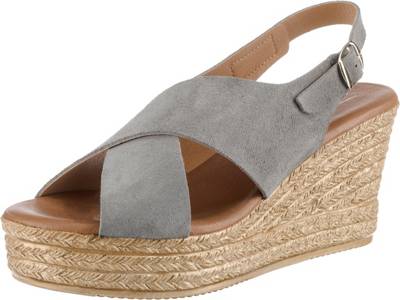 Leder Keilsandaletten