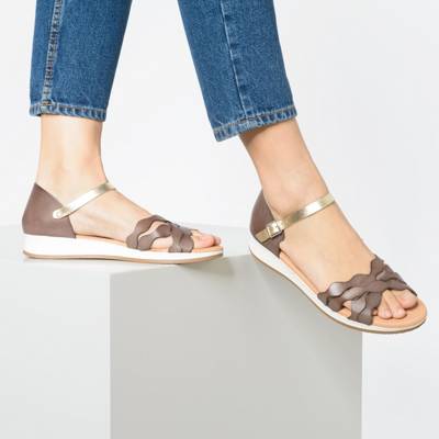 Leder Keilsandaletten 2