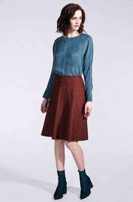 Eleganter Rock aus Wolle in Rost-Braun 2