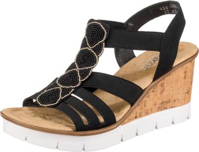 RIEKER Keilsandalen schwarz RIEKER Keilsandalen schwarz