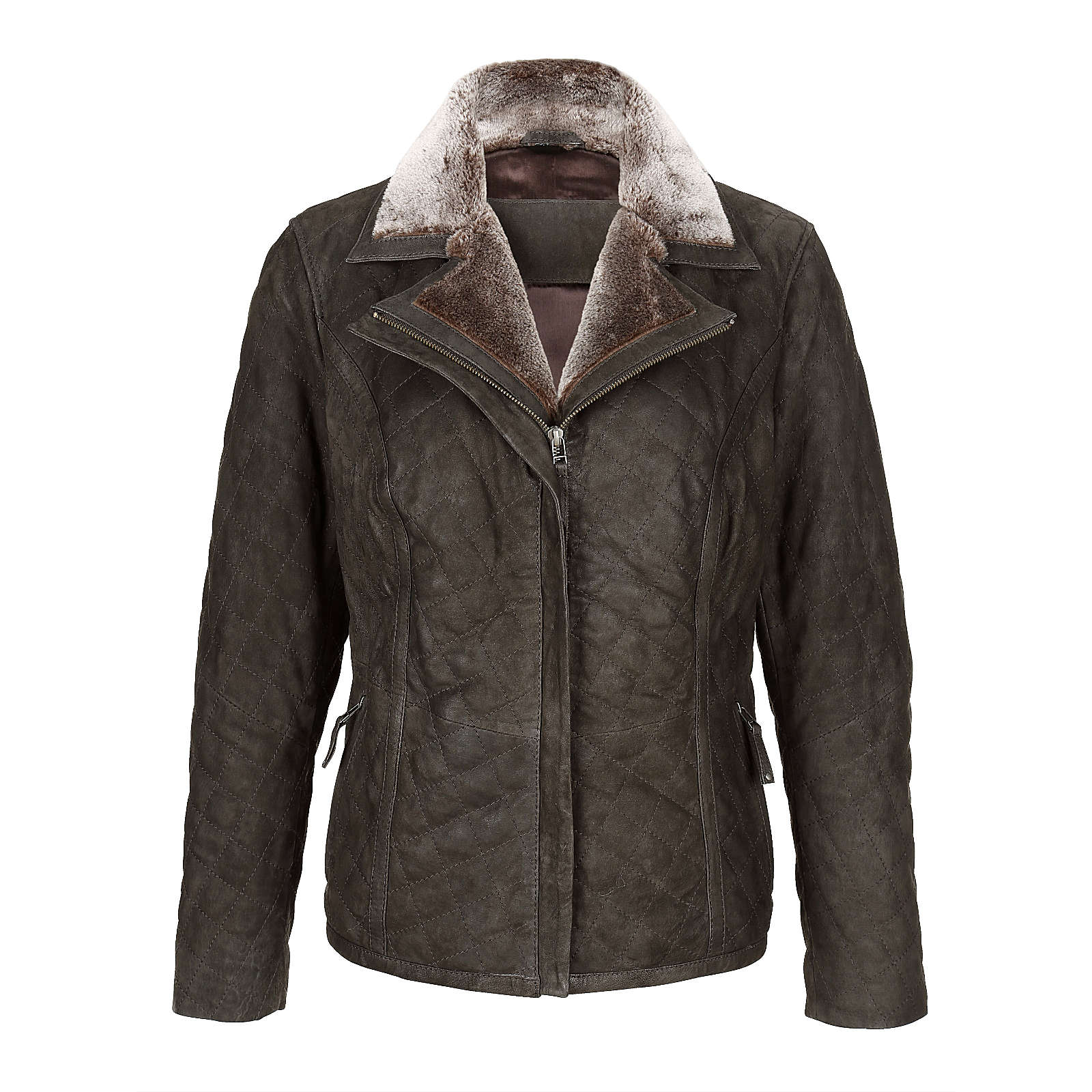 MONA Lederjacke dunkelbraun Damen Gr. 46 MONA Lederjacke dunkelbraun Damen Gr. 46