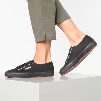 superga black leather trainers