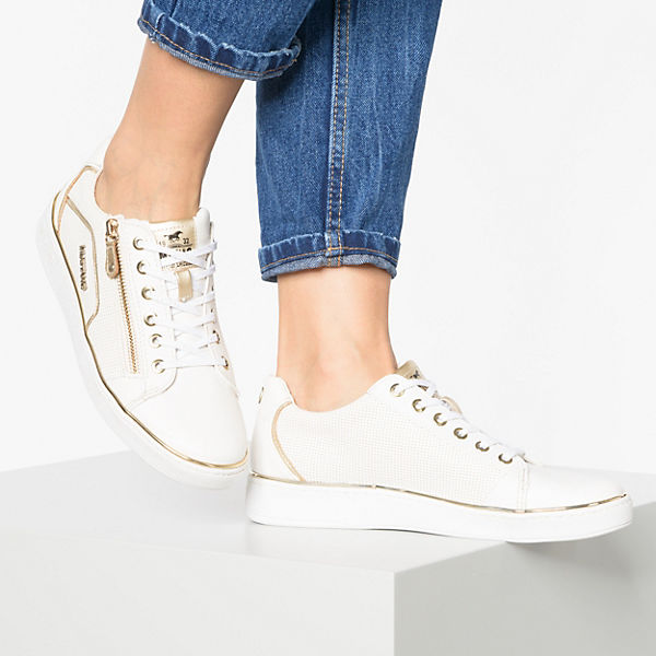 MUSTANG, Turnschuhe Low, weiß Gold Gute Qualität beliebte Schuhe MUSTANG, Turnschuhe Low, weiß Gold Gute Qualität beliebte Schuhe