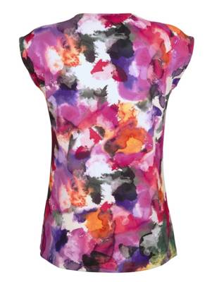 Shirt Falten kurzarm floral Figurbetont blickdicht Viskose,Kunstfaser T-Shirts 2