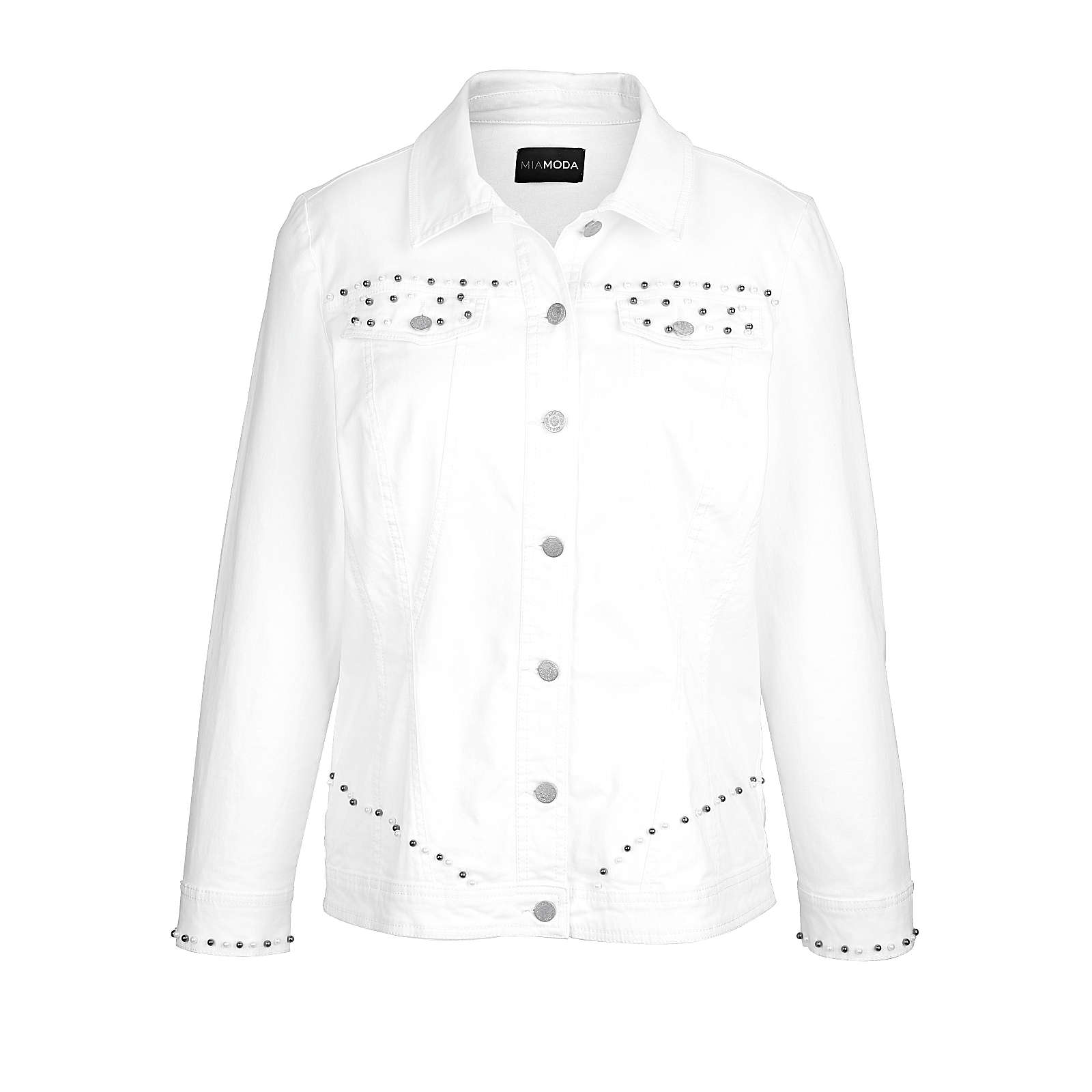 MIAMODA Jeansjacke weiß Damen Gr. 56 MIAMODA Jeansjacke weiß Damen Gr. 56