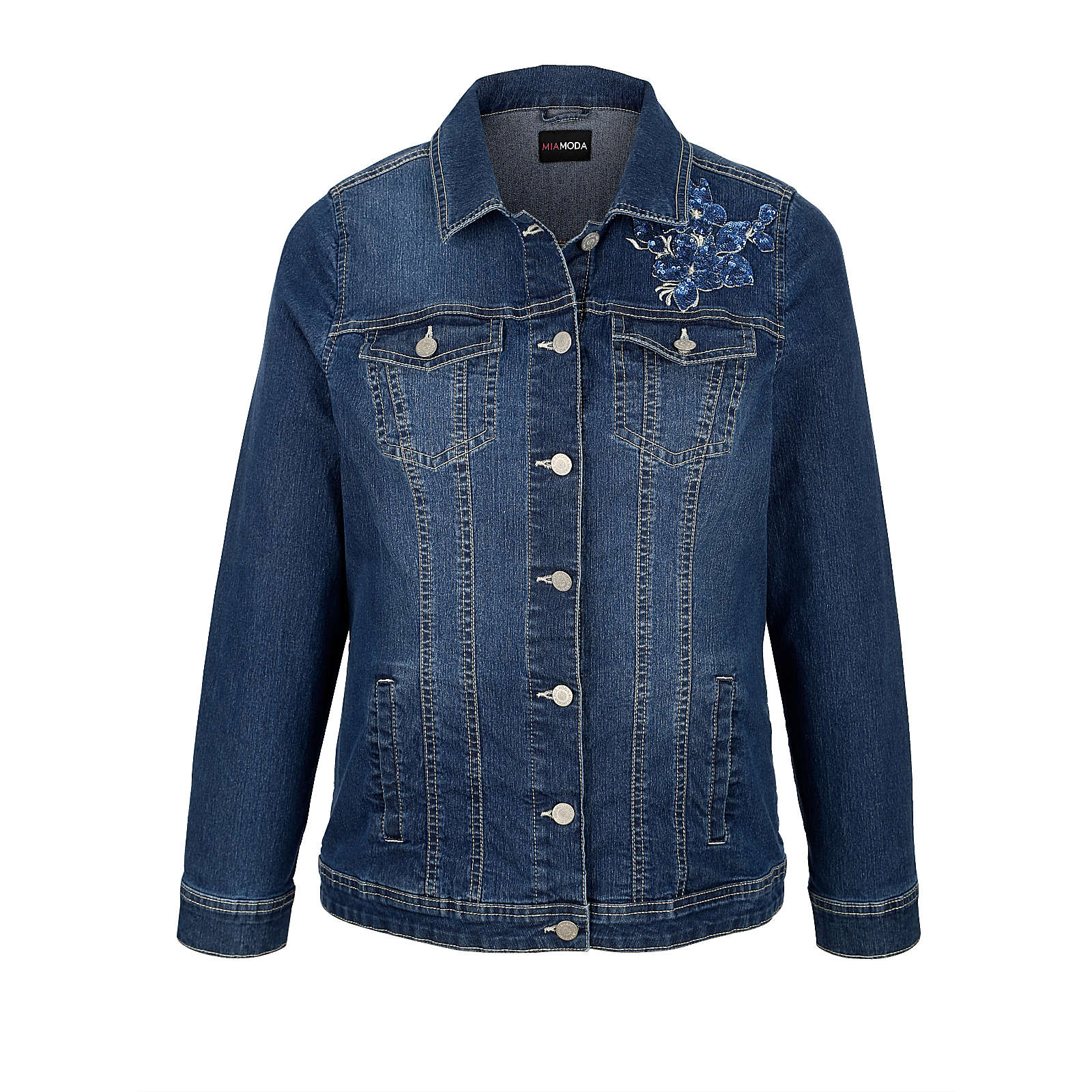 MIAMODA Jeansjacke blue denim Damen Gr. 42 MIAMODA Jeansjacke blue denim Damen Gr. 42
