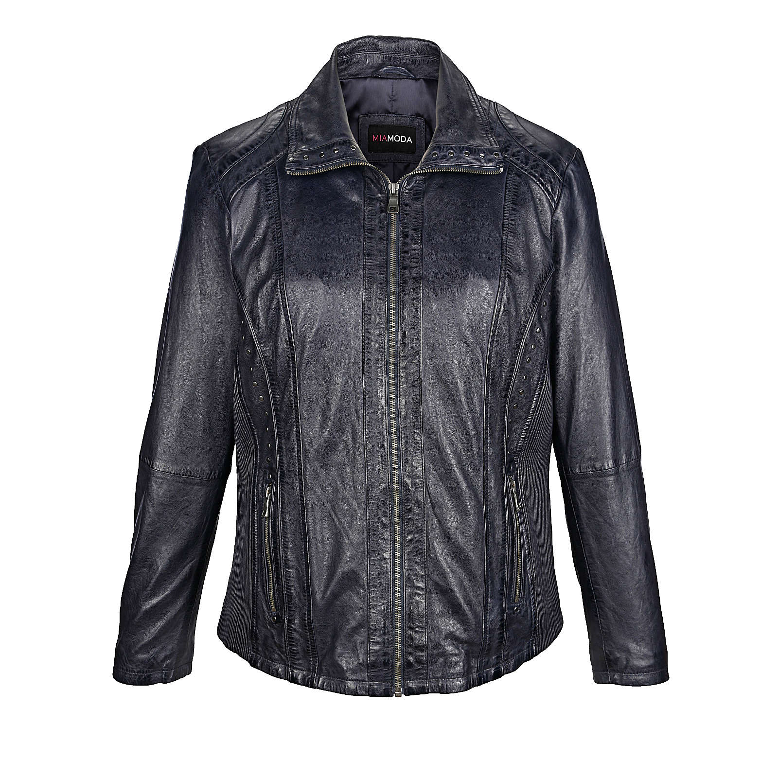 MIAMODA Lederjacke blau Damen Gr. 46 MIAMODA Lederjacke blau Damen Gr. 46