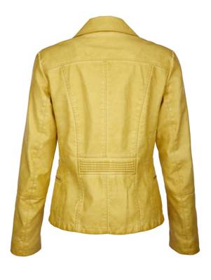 Lederimitatjacke Biesen,Nieten langarm Reißverschluss uni Leicht tailliert Viskose Lederjacken 2