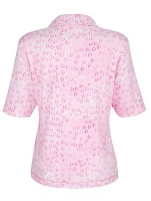 Poloshirt kurzarm paisley Leicht tailliert blickdicht Baumwolle Poloshirts 2