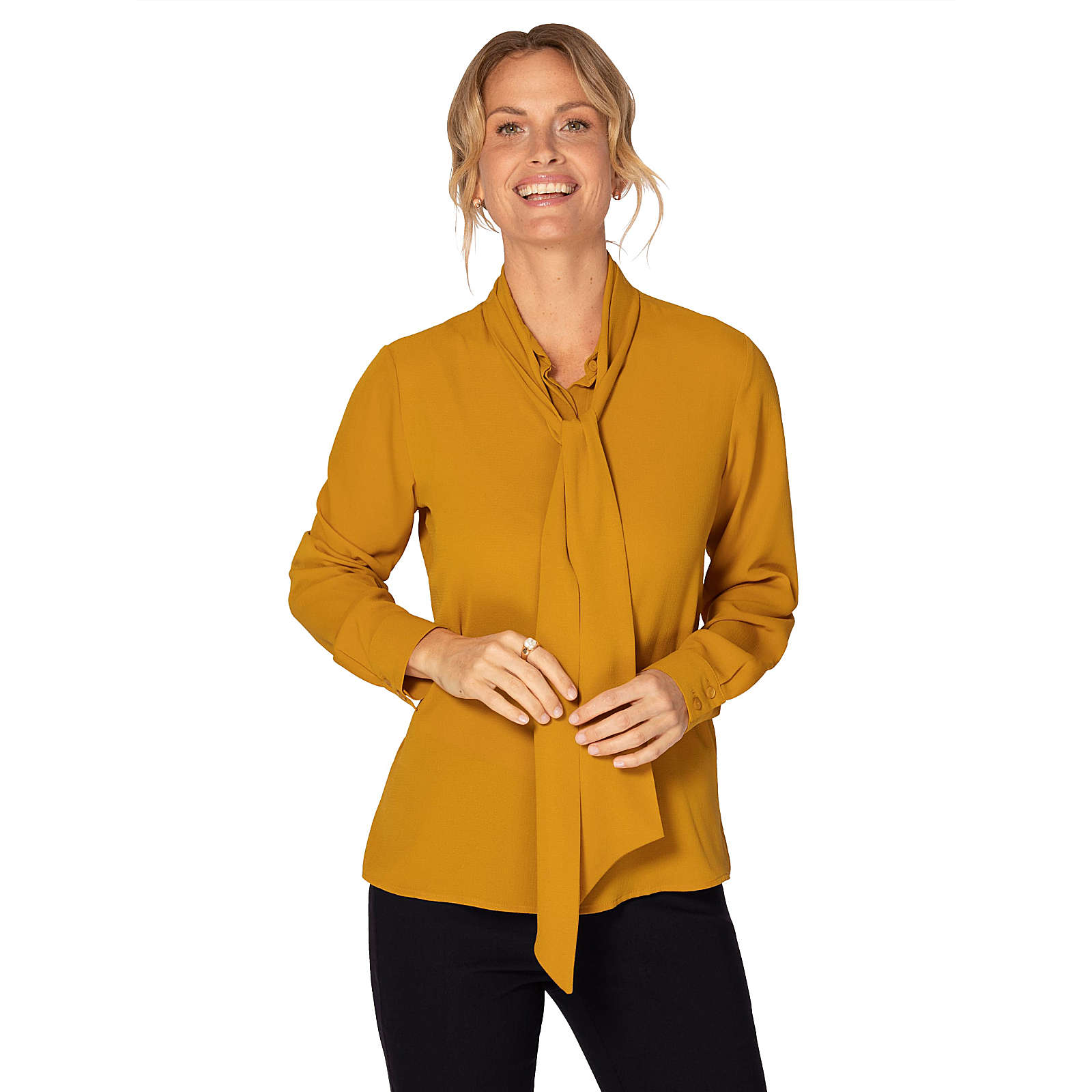 MONA Schluppenbluse gelb Damen Gr. 42 MONA Schluppenbluse gelb Damen Gr. 42