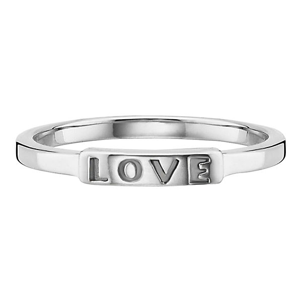 Ring 925/- Sterling Silber rhodiniert Love ohne Stein rhodiniert Ringe
