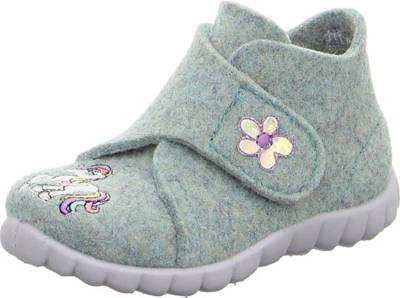 Baby Hausschuhe HAPPY für Mädchen, WMS-Weite M4, Einhorn