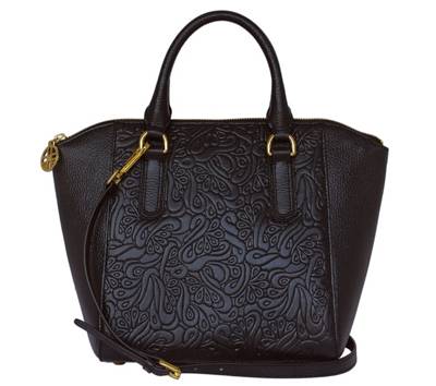 Silvio Tossi Lederhand- und Schultertasche mit Fantasie-Prägung Handtaschen