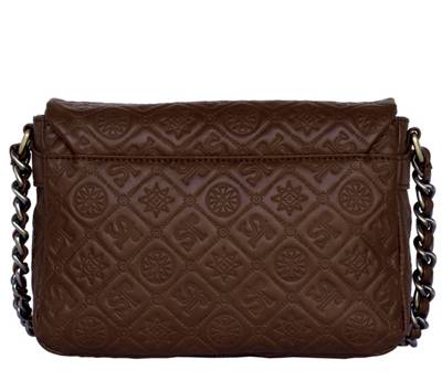 Lederschultertasche mit Labelprägung Handtaschen 2