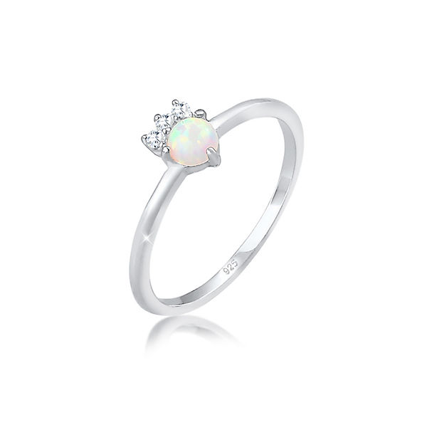 Accessoires Ringe Elli Elli Ring Vintage Zirkonia Kristalle Opal Trend 925 Silber Ringe silber Accessoires Ringe Elli Elli Ring Vintage Zirkonia Kristalle Opal Trend 925 Silber Ringe silber
