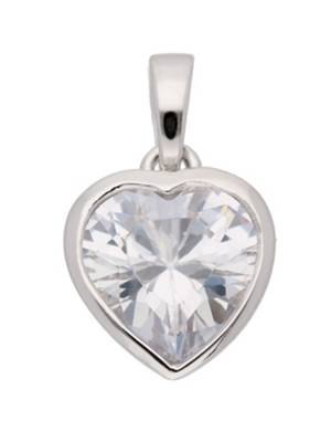 Adelia's Adelia´s Silber Anhänger Herz 925 Sterling Silber mit Zirkonia Kettenanhänger für Mädchen silber