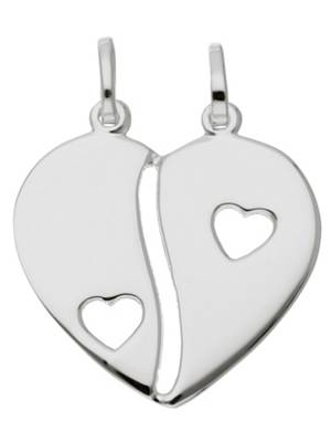 Adelia's Adelia´s Silber Anhänger Herz 925 Sterling Silber Kettenanhänger für Mädchen silber