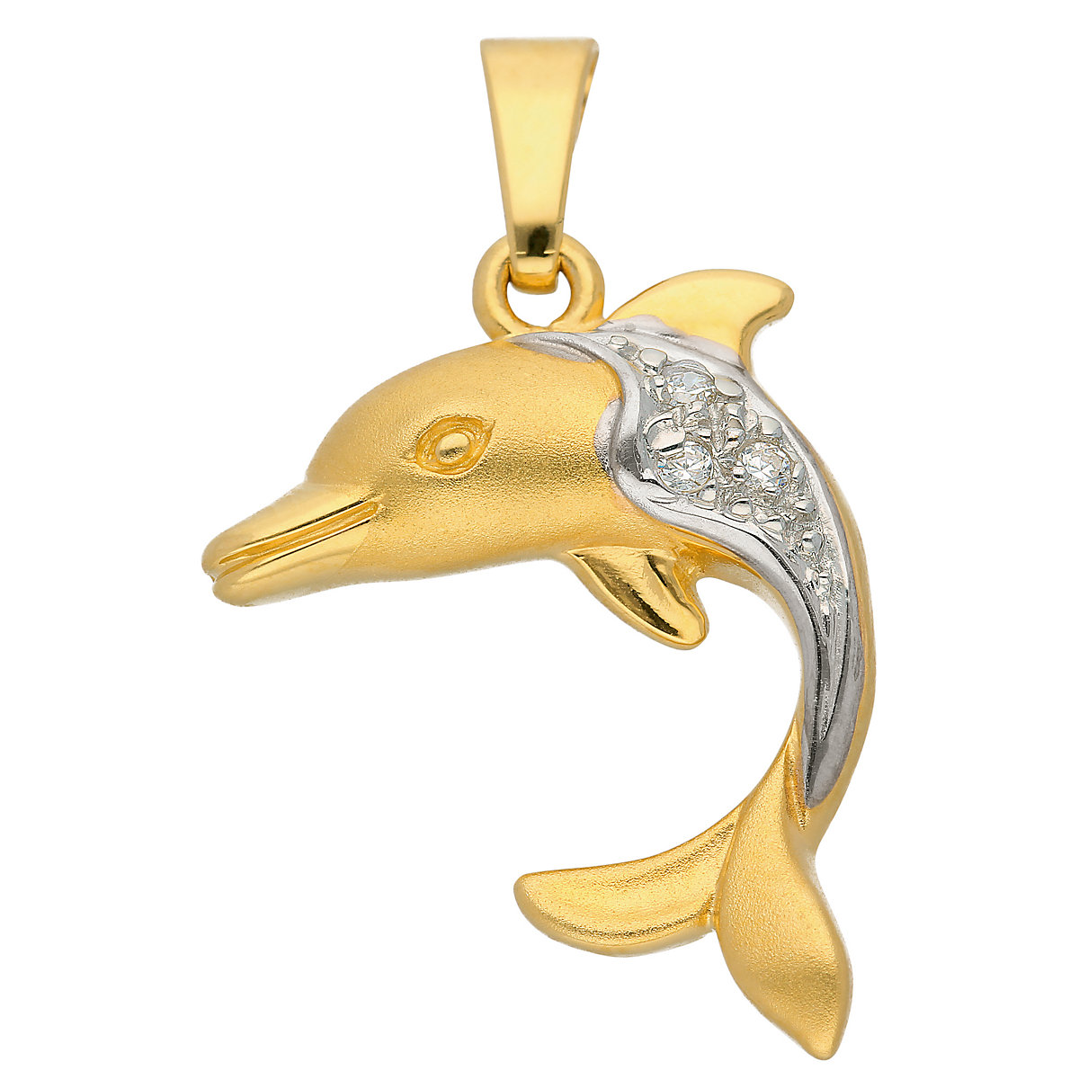 Adelia's Adelia´s Gold Anhänger Delphin 8 k 333 Gelbgold mit Zirkonia Kettenanhänger für Mädchen gold