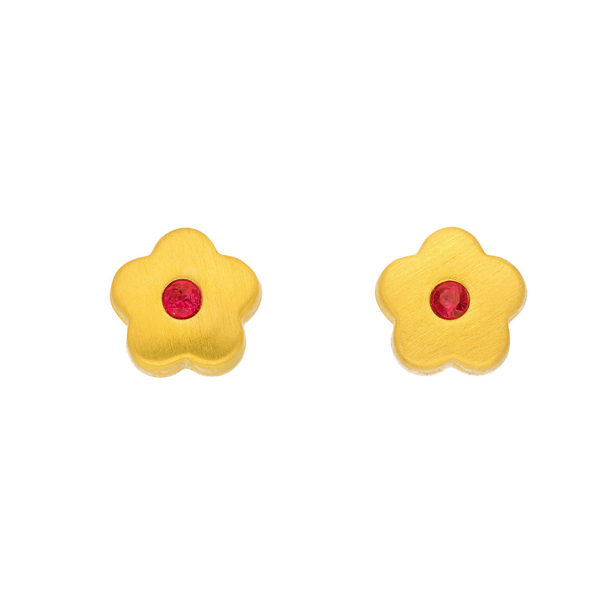 Adelia's Adelia´s 1 Paar Gold Ohrringe Ohrstecker Blüte 8 k 333 Gelbgold mit synthetischer Rubin Ohrstecker für Kinder rot