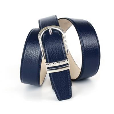 Anthoni Crown 3,4 cm blauer Ledergürtel in Hirschprägung Ledergürtel