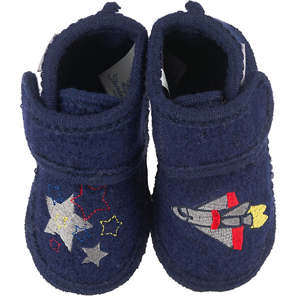 Schuhe Geschlossene Hausschuhe Sterntaler Baby Hausschuhe für Jungen dunkelblau