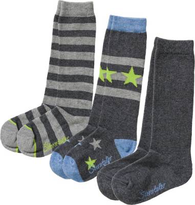Kniestrümpfe 3er-Pack für Jungen, geringelt