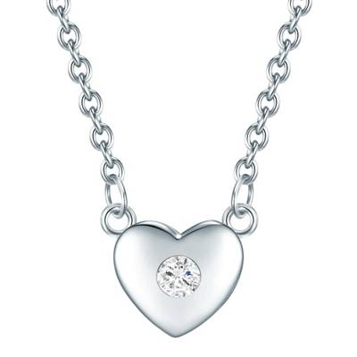 Silberhalskette Kette mit Anhänger Sterling Silber Zirkonia weiß