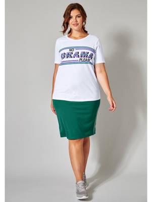 Shirt mit Statementprint kurzarm motiv Tailliert blickdicht Baumwolle T-Shirts 2