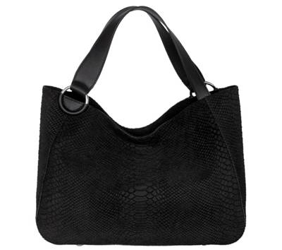 Silvio Tossi Lederhand- und Schultertasche mit Anakonda-Prägung Handtaschen