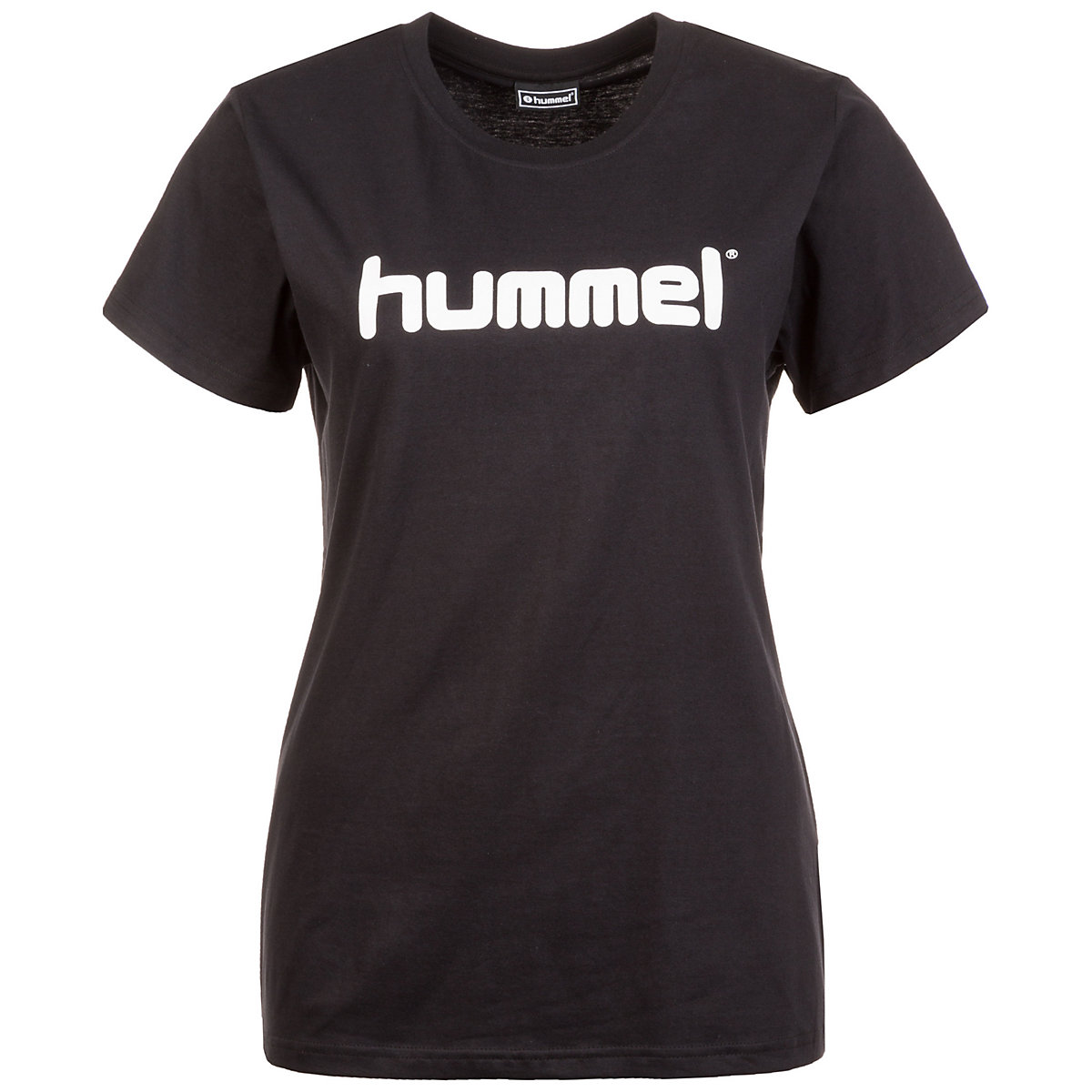 hummel Cotton Logo Trainingsshirt Damen T-Shirts schwarz/weiß