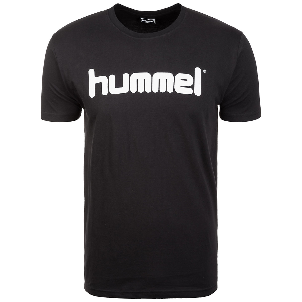 hummel Cotton Logo Trainingsshirt Herren Funktionsshirts schwarz/weiß