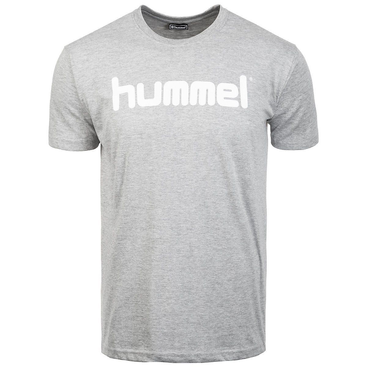 hummel Cotton Logo Trainingsshirt Herren Funktionsshirts grau/weiß