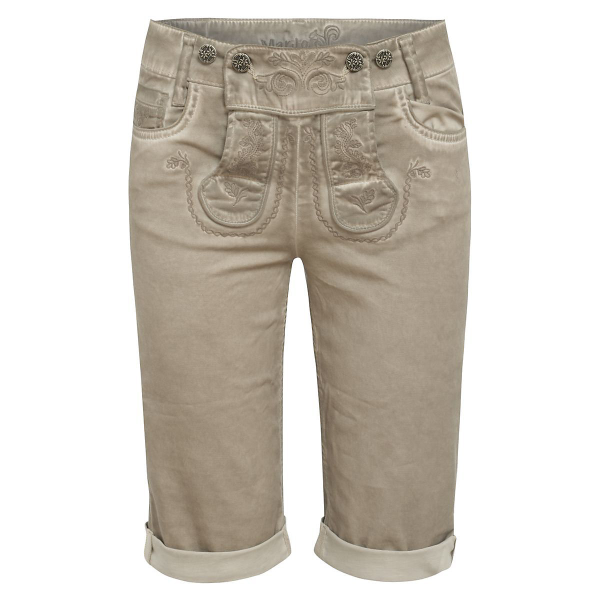 MarJo Jeans-Lederhose Shorts grau
