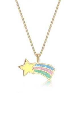 Elli Elli Halskette Kinder Sternschnuppe Emaille Pastell 925 Silber Halsketten gold