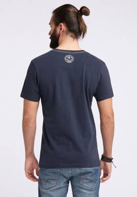 Dreimaster Herren Basic T-Shirt mit Dreimaster Stick 2