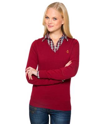 SOCCX Pullover mit V-Ausschnitt Pullover